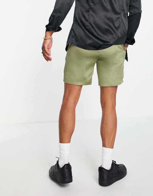 cortos caqui de corte satén de ASOS DESIGN | ASOS