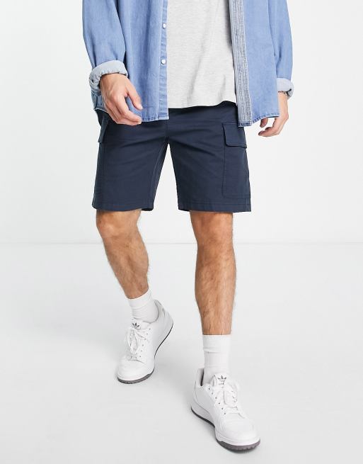 Pantalones cortos cargo azul marino de corte holgado de Selected Homme 