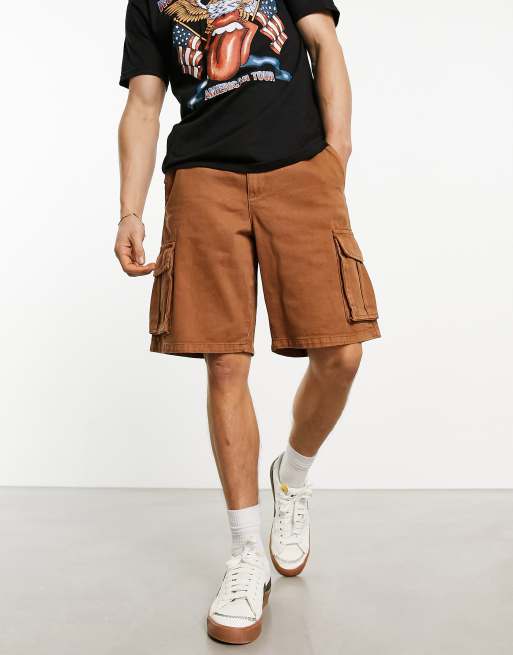 Pantalones cortos cargo color teja holgados de New Look