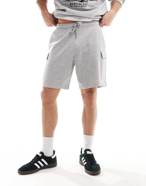 Pantalones cortos cargo gris jaspeado de punto de New Look, 4 de 5