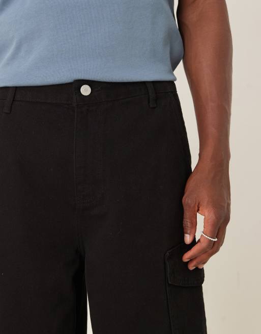 Pantalones cortos cargo negros de corte alargado de ASOS DESIGN, 2 de 5