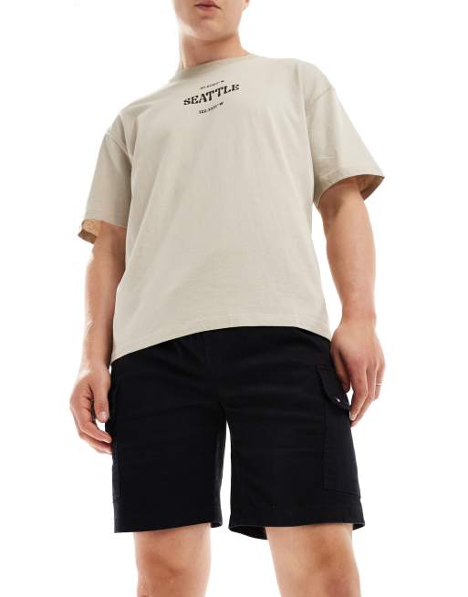 Pantalones cortos cargo negros de Sixth June