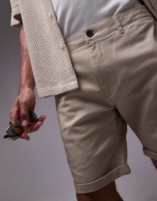 Pantalones cortos chinos ajustados en piedra de Topman, 2 de 5