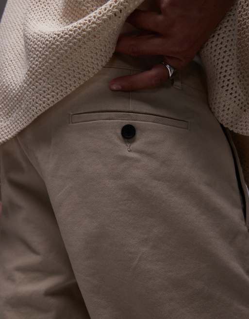 Pantalones cortos chinos ajustados en piedra de Topman, 5 de 5