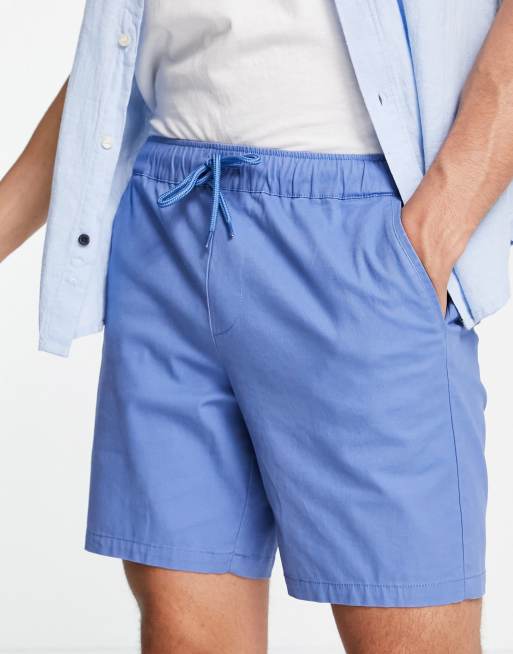 Pantalones cortos chinos azul claro de corte pitillo con cinturilla elástica de ASOS DESIGN