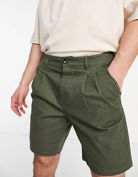 Bermudas chino de pinzas Corneliani de Algodón de color Verde para hombre Hombre Ropa de Pantalones cortos de Pantalones cortos informales 