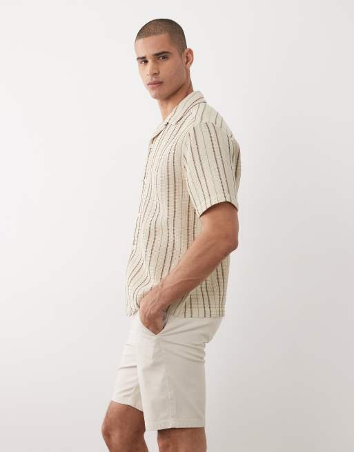 Pantalones cortos chinos color piedra de corte slim de ASOS DESIGN, 3 de 5