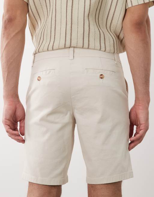 Pantalones cortos chinos color piedra de corte slim de ASOS DESIGN, 5 de 5
