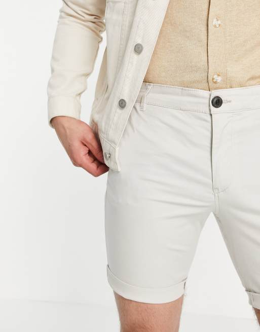 Pantalones cortos chinos color piedra de Selected Homme, 1 de 4