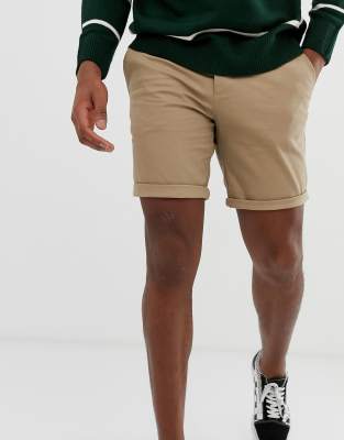 Pantalones cortos chinos de corte slim en color piedra de ASOS DESIGN | ASOS