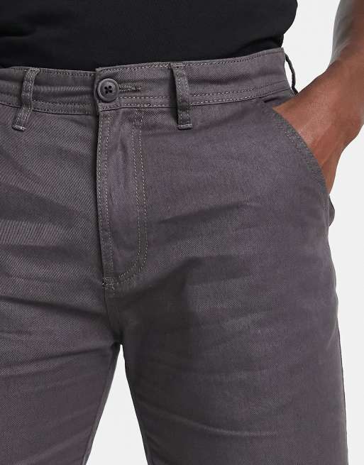 Pantalones cortos chinos gris carbón de corte slim de Soul Star, 3 de 4