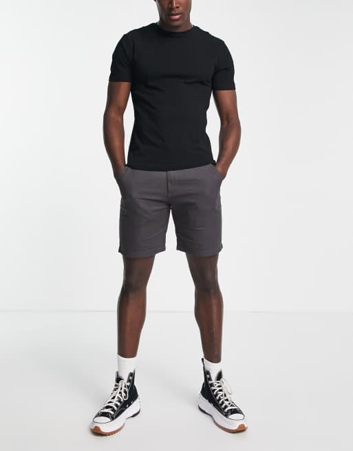 Pantalones cortos chinos gris carbón de corte slim de Soul Star, 4 de 4