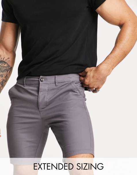 Pantalones cortos chinos gris carbón entallados de ASOS DESIGN - view 1