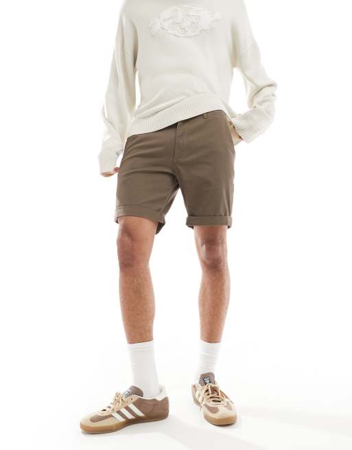 Pantalones cortos chinos marrones con dobladillos vueltos de Jack & Jones, 2 de 5