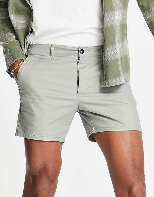 Hombre Other | Pantalones cortos chinos verde claro de corte pitillo de ASOS DESIGN - HJ41650