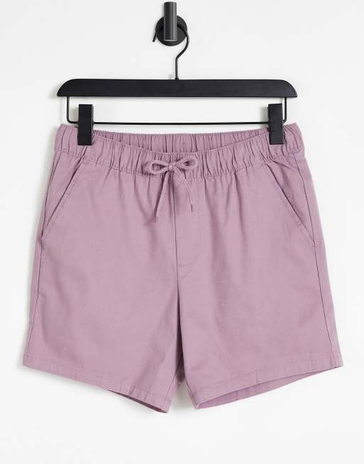 Pantalones cortos chinos violeta de corte pitillo con cinturilla elástica de ASOS DESIGN