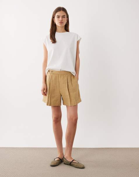 Pantalones cortos color camel de tejido de lino de Polo Ralph Lauren - view 1