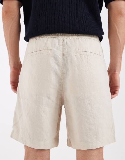 Pantalones cortos color crema de lino puro de Selected, 5 de 5