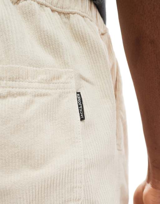 Pantalones cortos color crema sueltos de pana de Jack & Jones, 4 de 5