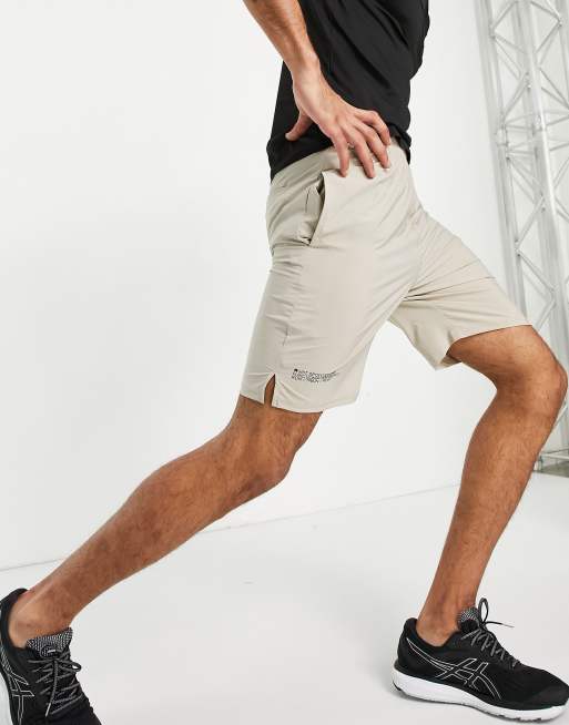 Pantalones cortos color piedra deportivos de largo medio HIIT Running