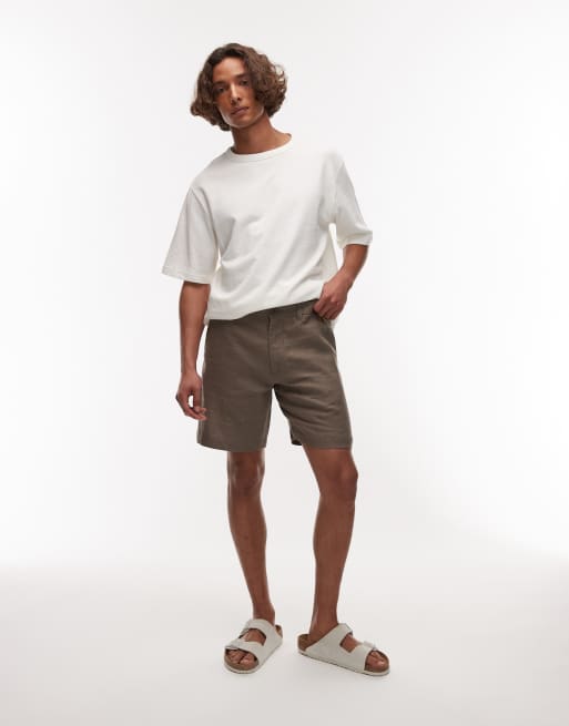 Pantalones cortos color topo de lino puro de ARKET
