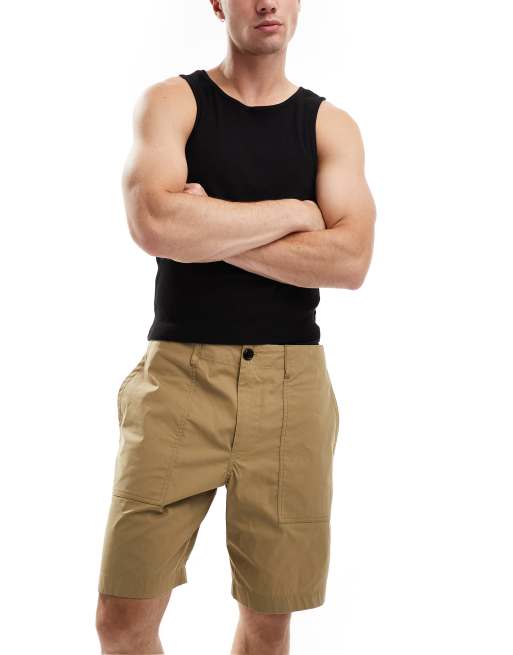Pantalones cortos color tostado de estilo casual con parche del logo de PS Paul Smith