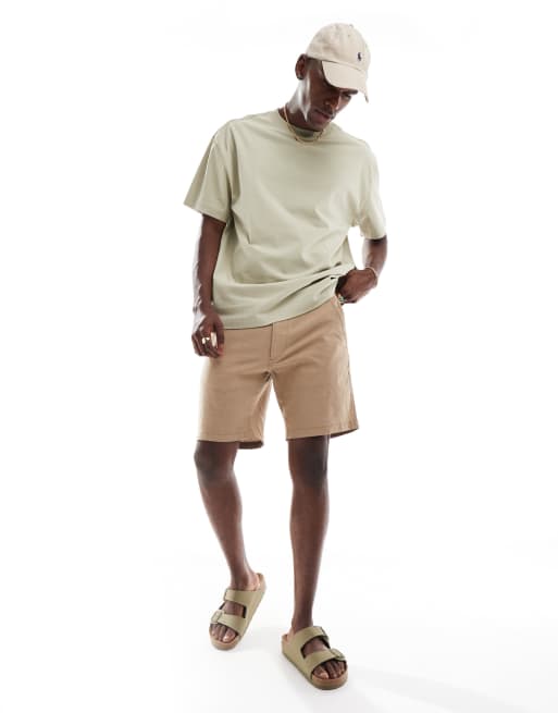 Pantalones cortos color tostado de lino de Jack & Jones