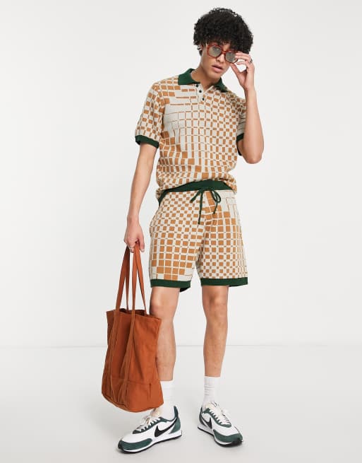 Pantalones cortos con estampado geométrico de ASOS DESIGN (parte de un conjunto) 
