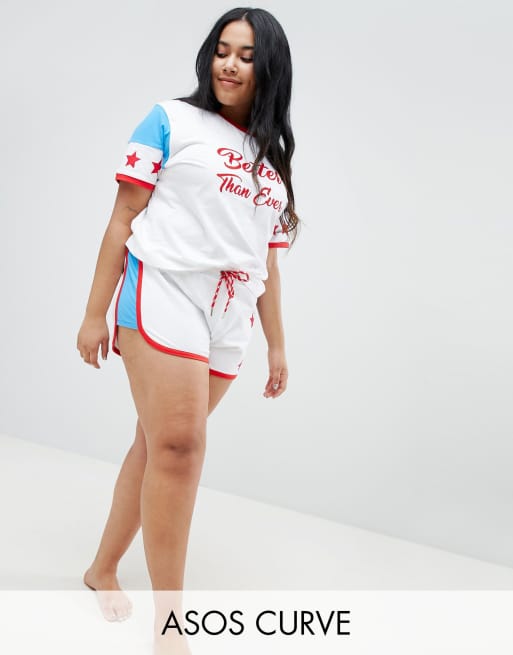 Conjunto con camiseta y pantalones cortos Better Than Ever de ASOS DESIGN Curve Lounge, 3 de 3