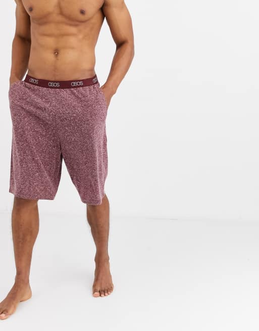 Pantalones cortos confort en burdeos marga con detalle de la marca en la cinturilla de ASOS DESIGN