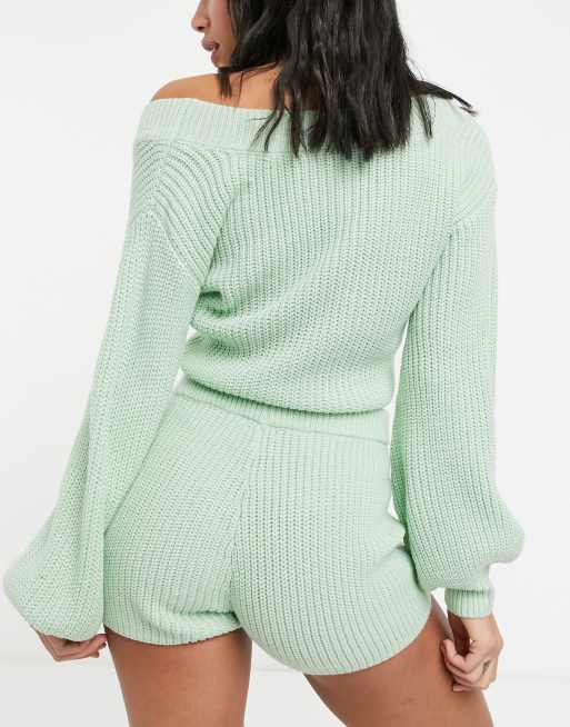 Pantalones cortos confort verdes de punto Mix & Match de ASOS DESIGN, 2 de 4