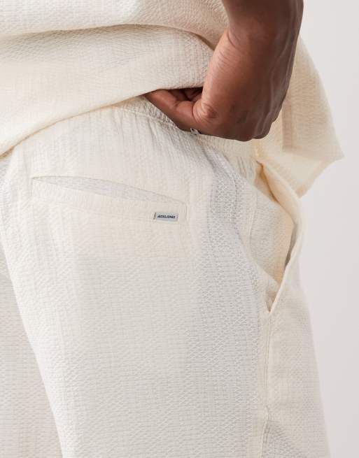 Pantalones cortos crema de tejido texturizado de Jack & Jones (parte de un conjunto), 4 de 5
