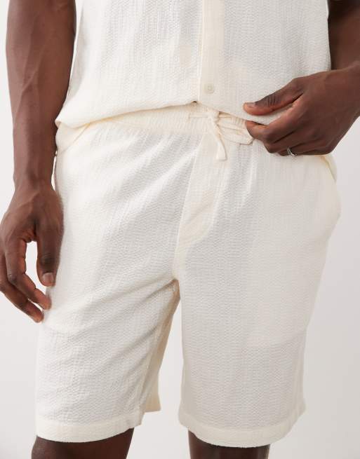 Pantalones cortos crema de tejido texturizado de Jack & Jones (parte de un conjunto), 5 de 5