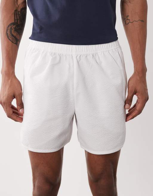 Pantalones cortos de 13 cm blancos de tenis con bolsillos con cremallera de sirsaca de secado rápido de 4505, 5 de 5