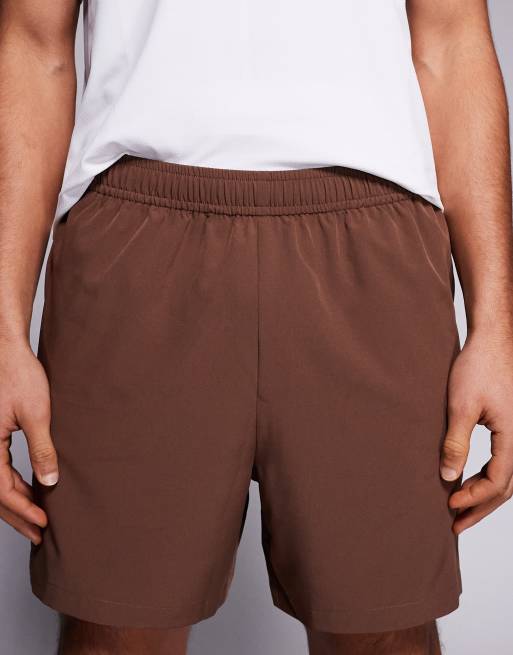 Pantalones cortos de 13 cm marrones con bolsillos con cremallera de tejido de secado rápido Icon de 4505, 4 de 5