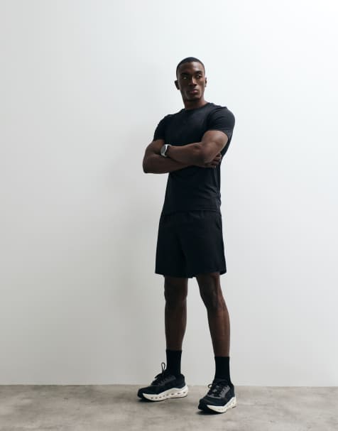 Pantalones cortos de 18 cm deportivos negros con bolsillos con cremallera de tejido de secado rápido Icon de 4505 - view 1