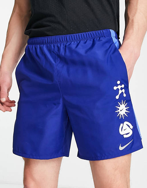 Hombre Other | Pantalones cortos de 7 pulgadas azul real de tejido Dri-FIT Wild Run Challenger de Nike Running - AY27673