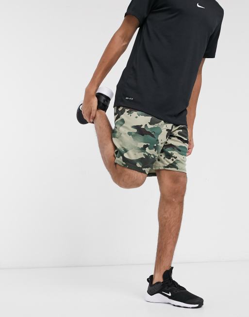 Pantalones Cortos De Camuflaje Verde Dry 5 0 De Nike Training Asos