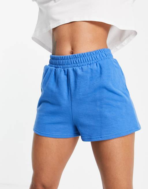 Pantalones cortos de chándal azul claro con cinturilla anudada de New Look (parte de un conjunto)