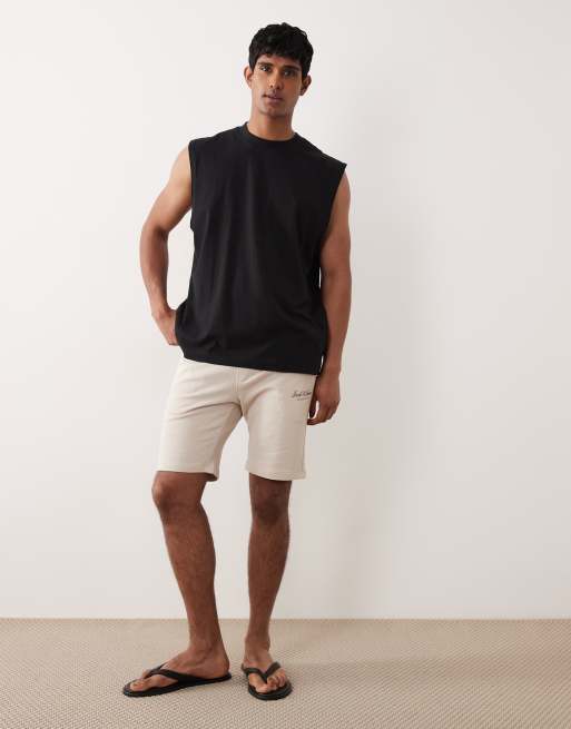 Pantalones cortos de chándal beis con logo de Jack & Jones, 2 de 5