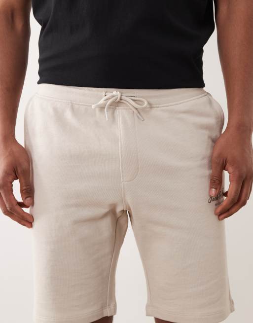 Pantalones cortos de chándal beis con logo de Jack & Jones, 4 de 5