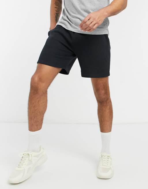 Pantalones cortos chándal negros de punto con logo de de Hollister | ASOS