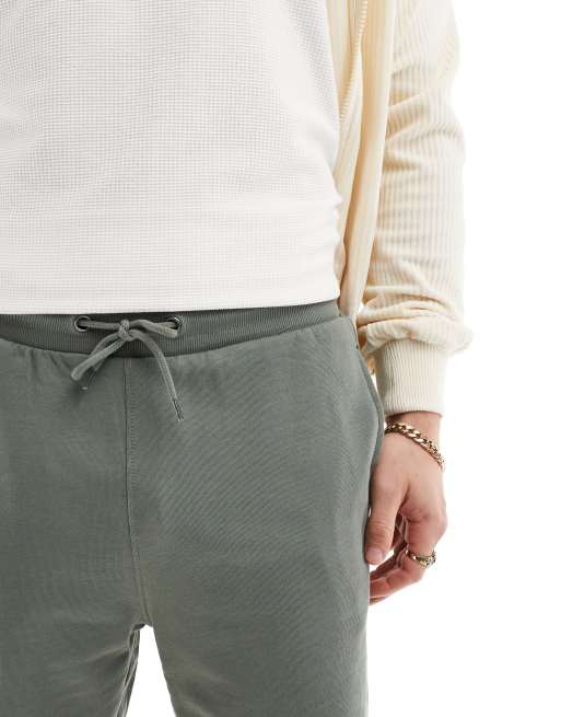 Pantalones cortos de chándal verde salvia de punto liso de ONLY & SONS, 3 de 5