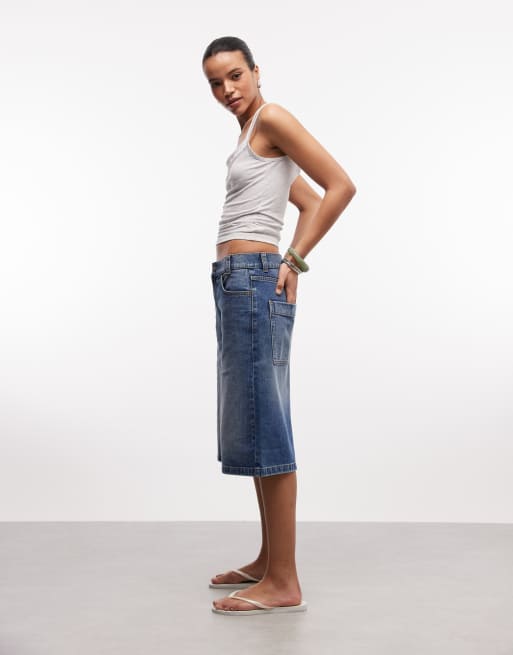 Pantalones cortos de corte skater alargado con lavado medio de COLLUSION, 2 de 5