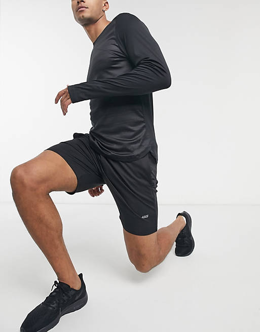 Detener Tacón Asado Pantalones cortos de entrenamiento ajustados de secado rápido en negro Icon  de ASOS 4505 | ASOS