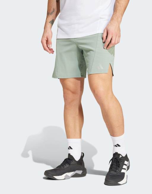 Pantalones cortos de entrenamiento verde plateado Designed for Training HIIT Workout HEAT.RDY de adidas Performance