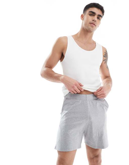 Pantalones cortos de estar por casa gris jaspeado de punto liso de ASOS DESIGN