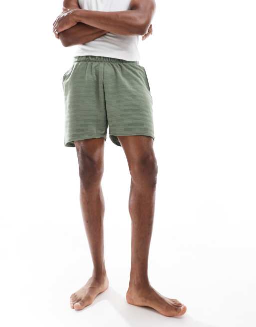Pantalones cortos de estar por casa verdes con diseño de piqué de ASOS DESIGN