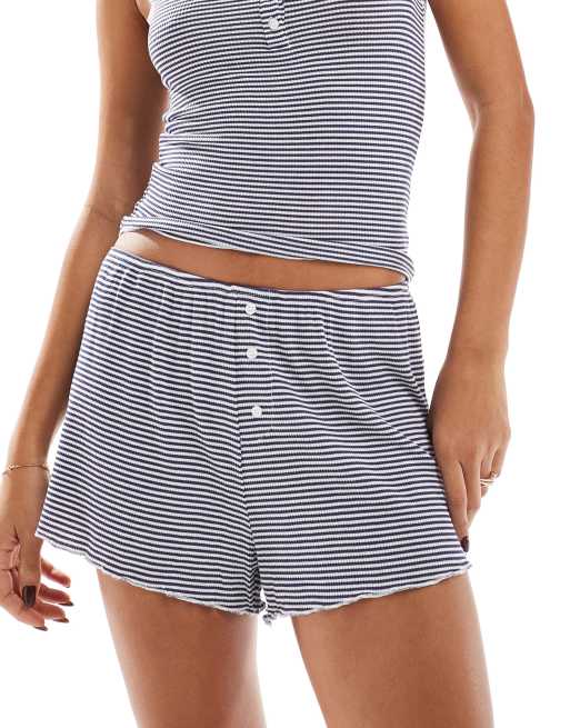 Pantalones cortos de pijama azul marino a rayas de Cotton On (parte de un conjunto)