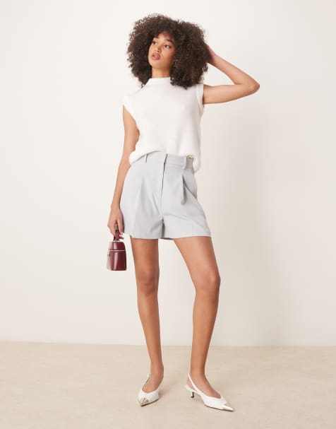 Pantalones cortos de sastre azules de corte acampanado de ASOS DESIGN - view 1